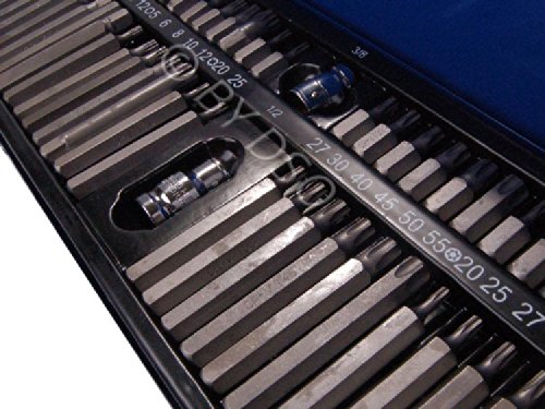 US PRO Quality 58 pc Hex Spline Torx and Security Torx Bit Set in Metal Case B1362, Variety Pack - Image 2