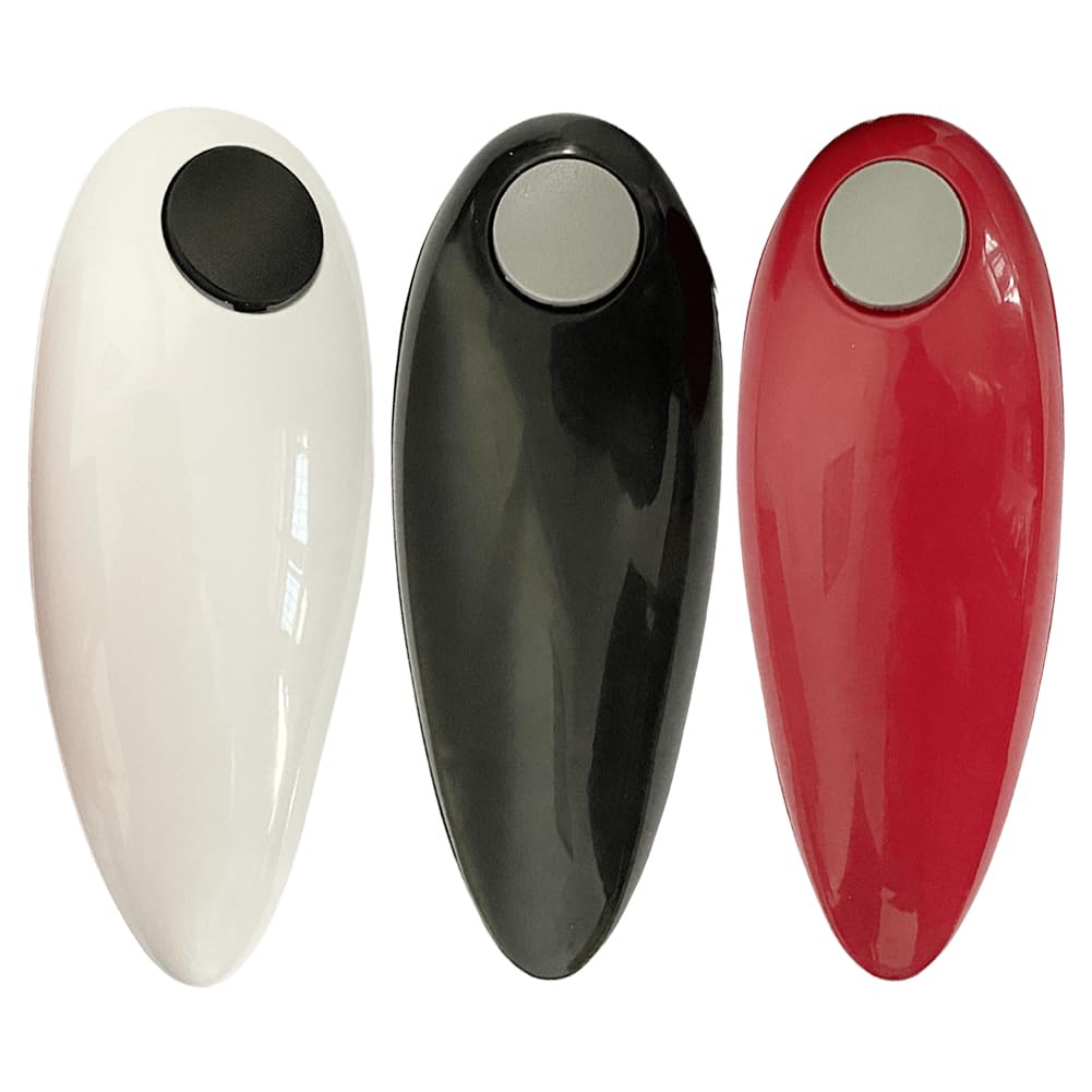 Apriscatole Elettrico con Bordo Liscio, for Bottiglie, a Batteria, in Latta, Un Solo Tocco, for Mani deboli, for Tutti i Tipi di barattoli(Black)
