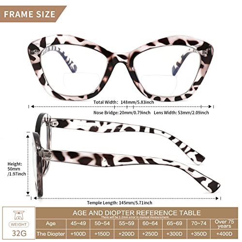 Bifocal Reading Glasses For Women Blue Light Blocking Computer Reader With Clear Top Oversized Cat Eye Frame No Line Large Stylish Ladies Eyeglasses 3Pack +1.50 #TOP2