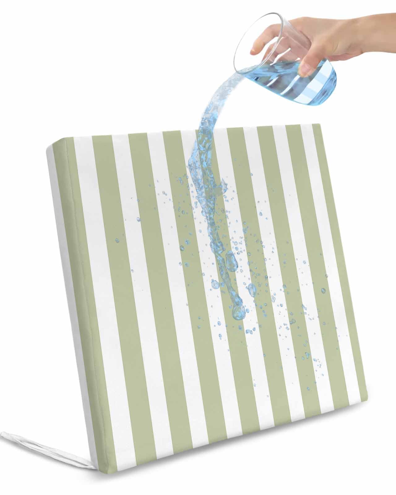 Amazon.com: Pinroote Sage Green Striped Patio Cushion Covers