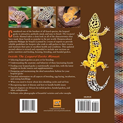 The Leopard Gecko Manual, 2nd Edition (CompanionHouse Books) Informative Guide to Care, Diet, Habitat, Breeding, Raising Hatchlings, Recognizing Diseases & Health Issues, Shedding, Tail Loss, and More