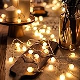 33ft 80 LED Globe String Lights – USB Powered Warm White Fairy Lights for Bedroom, Patio, Wedding, Party & Indoor Outdoor Decor
