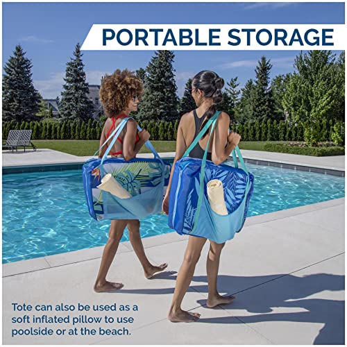 SwimWays Pack-N-Float 2-in-1 Pool Chair and Tote Bag, Blue Palm - image 6