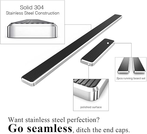 Miniatura 5 de HD Ridez Tablero de acero pulido de 5 pulgadas, compatible con Mercedes-Benz Metris 2016-2023 Cargo Van de 3 puertas (barras laterales de barra nerf)