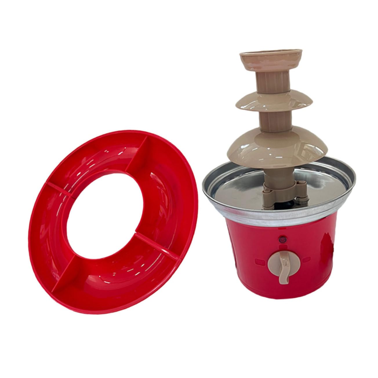 FONDOTIN 1set Chocolate Fountain Machine Temperature Easy to Assemble for Parties Weddings Gatherings Melts Chocolates Cheese Cascading Effect Us