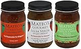 Mateo's Gourmet Salsa 16oz Glass Jar (Pack of 3) Select Heat Level Below (Sampler Pack #2 - Salsa Verde Hatch Chile & Habanero)