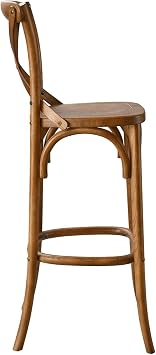 Modway Gear X-Back Wood Bar Stool in Walnut