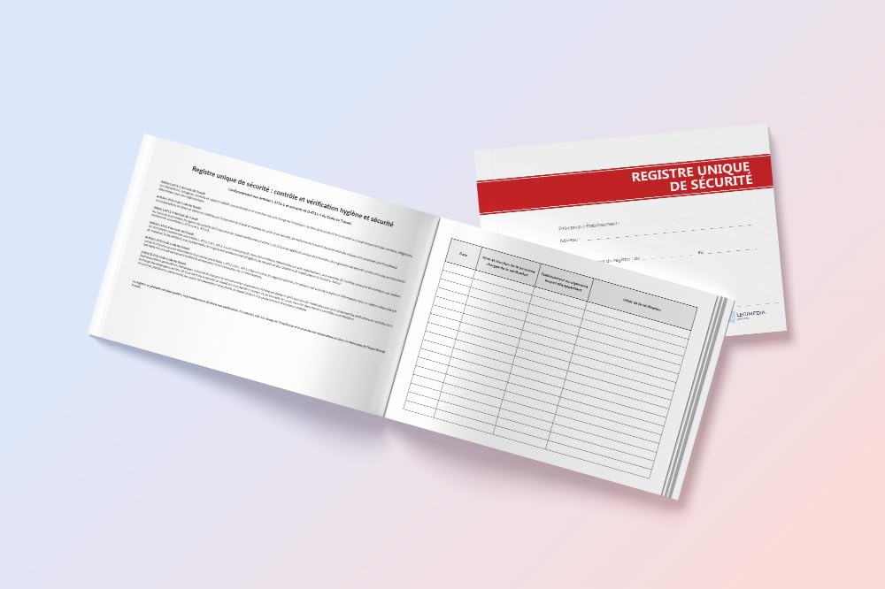 Registre Unique de Sécurité - Obligations légales en matière d'hygiène et de sécurité - Format A4-64 pages - LEGIMEDIA ÉDITIONS
