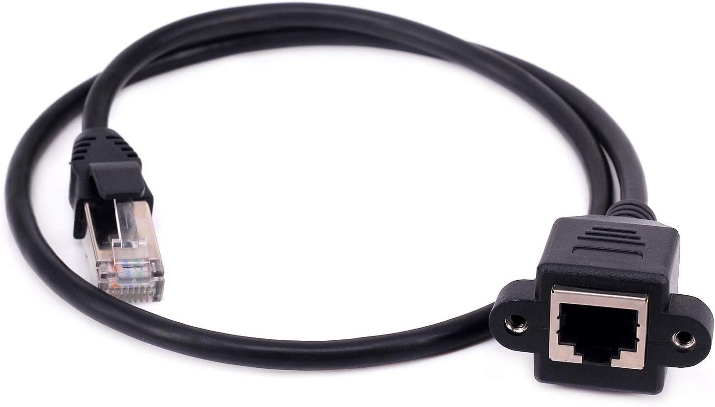 WiredCom® Ethernet Extension Cable, [0.5 Meter] 0.6m RJ45 Male to Female LAN Ethernet Network Cat6 Cat5e Cat5 Panel Mount Cable RJ45 Extension Extender Cord (Pack of 1) (B0D4B5768W) Amazon Price History, Amazon Price Tracker