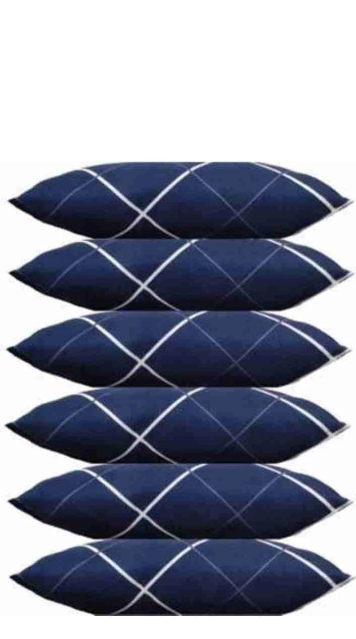 rectangular pillow navy blue windowpane grid pattern 17x 24 cm (pack of 6) | modern plaid design, bed & couch use, smooth fabric cover, geometric pattern, minimalist decor