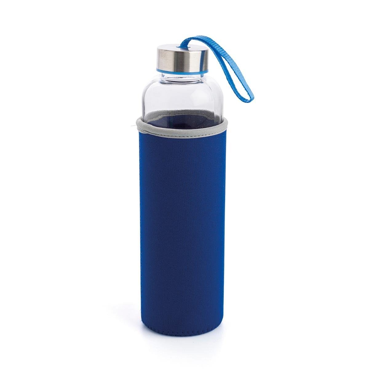 Quid Quidate Botella Transporte Vidrio con Funda Neop 0,60l Sodo No Apto Microondas Reciclable