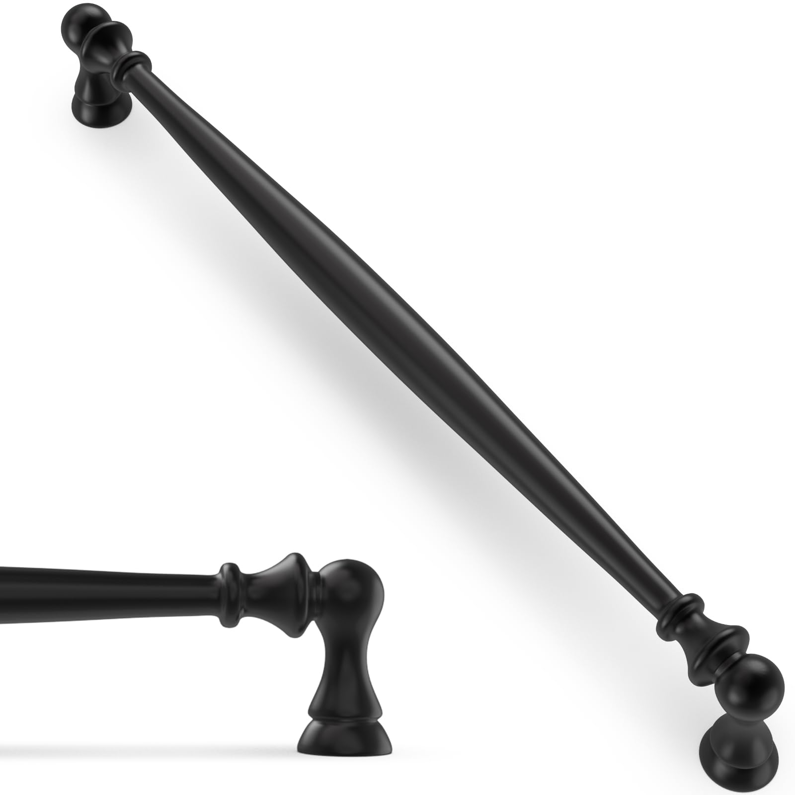 Confezione da 6 maniglie nere da 254 mm, per armadietti da cucina, armadietti, cassetti, credenze, credenze