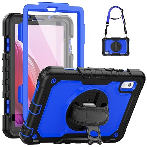 SEYMCY for Lenovo Tab M9 Case 9 Inch 2023, Full-Body Shockproof Cover with Screen Protector, 360° Rotating Stand & Hand Strap