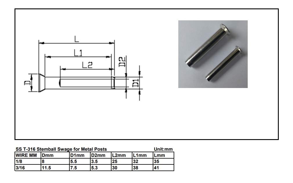 10X T316 Stainless Steel Hand Swage Tensioner for 3/16'' Cable Railing 10X T316 Stainless Steel Hand Swage Tensioner for 3/16'' Cable Railing