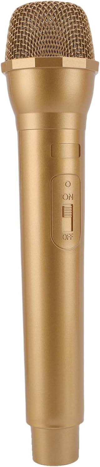 Lightweight Realistic Simulation Microphone Accessory for Speech Practice Cosplay Photography (Gold)
