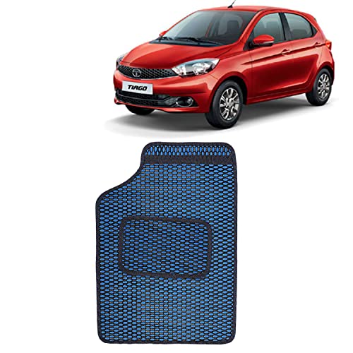 Image of Kingsway Dotted Design Car Floor Foot Mats Universal Fit for Tata Tiago, Model Year : 2016-2020, Water and Dustproof, Color Blue, Set of 5 Pieces