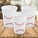 Baseball Party Disposable Plastic Cups with Red Stitching, 12 Ounce Size, 50 Count