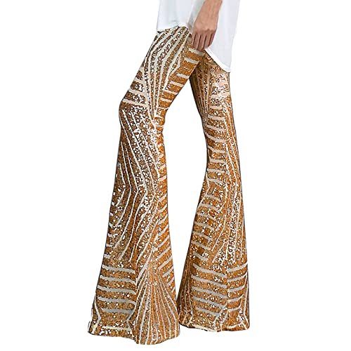 Pantalon à paillettes femme pantalon évasé pour illuminer vos moments inoubliables
