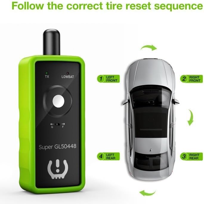 VXDAS TPMS tool displaying LOWBAT indicator