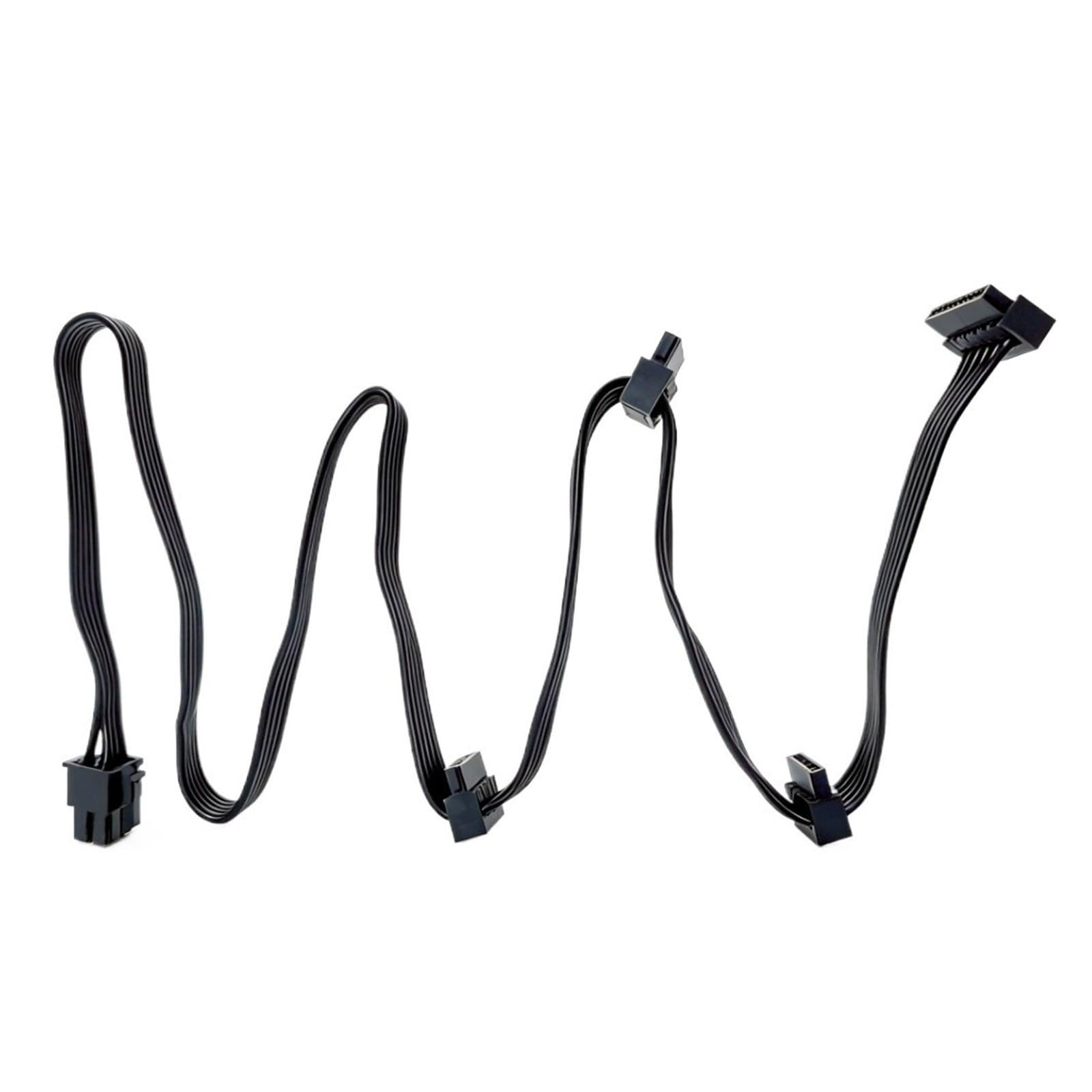 Generico Right‑Angle 6‑Pin to 4‑SATA Power Cable