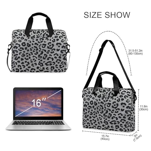 Maletín para laptop 15.6 pulgadas con estampado leopardo gris miniatura 5