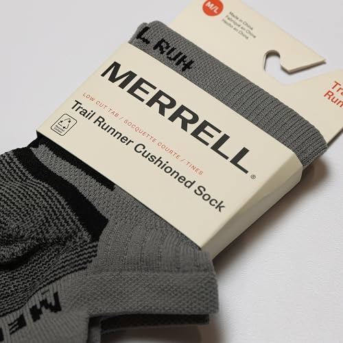 Merrell Men's and Women's Trail Running Cushioned Socks-1 Pair Pack-Unisex Anti-Slip Heel & Arch Compression4