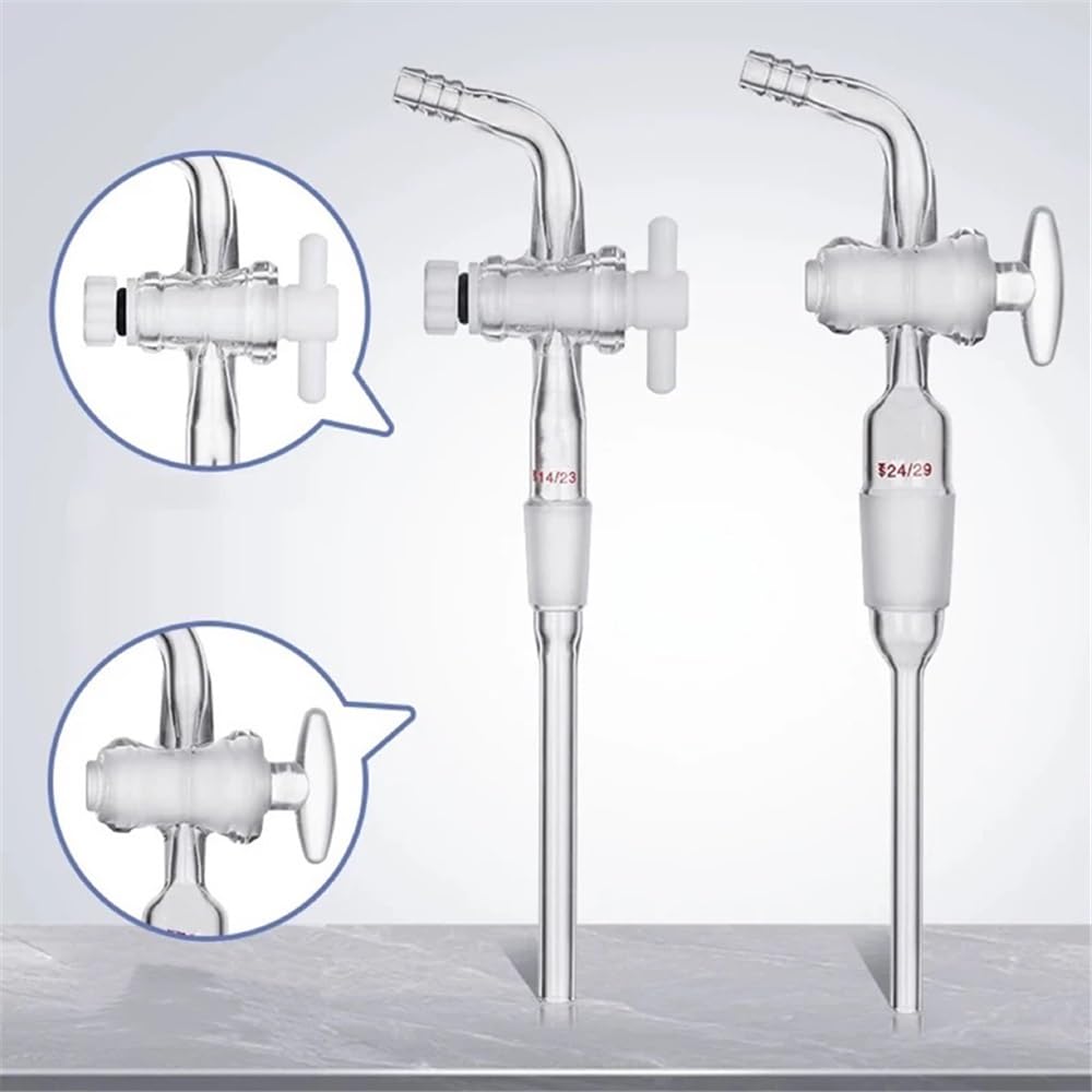 Wyroby szklane laboratoryjne 14/19/24/29# obrotowa rurka do butelek szklany zawór tłokowy do podawania obrotowy otwór szlifierski dolny (24-29(PTFE) 100 mm)