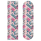 Dragonflies Geometic Pattern Pink Skateboard Griptape Longboard Griptape Bogen Aufkleber Deck Sandpapier Griptape 82,8 x 22,4 cm 2 Stück