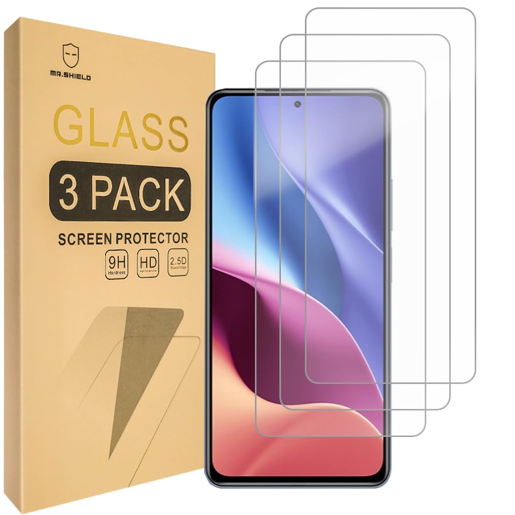 Mr.Shield Screen Protector compatible with Xiaomi Redmi K40 / Redmi K40 Pro/Redmi K40 Pro Plus/Redmi K40 Pro+ [Tempered Glass] [3-PACK] [Japan Glass with 9H Hardness]