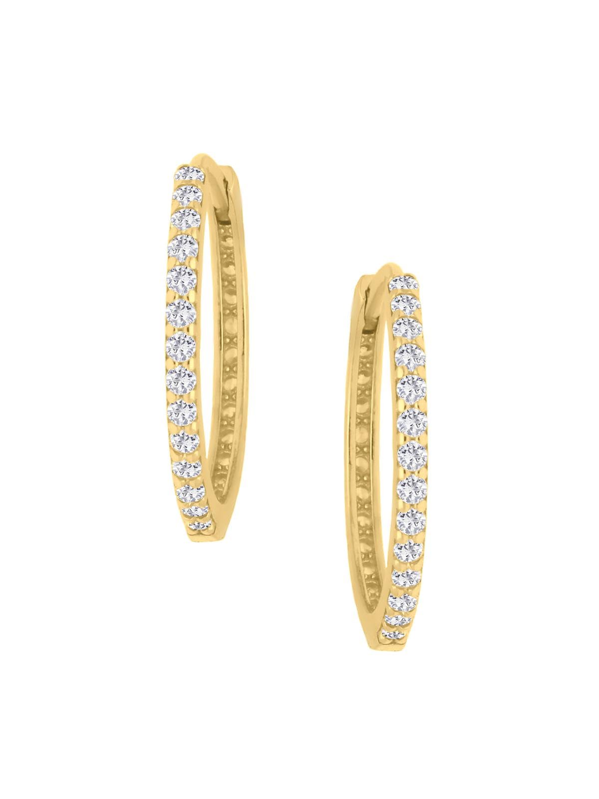 My Gold Damen Ohrringe Gold Mit Zirkonia Creolen Echtes Gelbgold Ø 18mm Damenohrringe Cordula MOD-05049