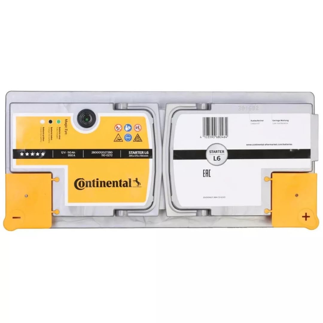 Continental 12 Volt 110, Ah 950, A/EN 2800012027280 L 395mm B 175mm H 190mm