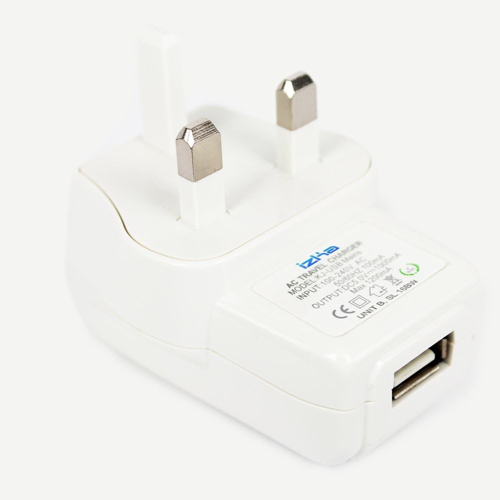 (WHITE) 3 Pin USB Power Wall Plug For Sandisk (ALL MODELS