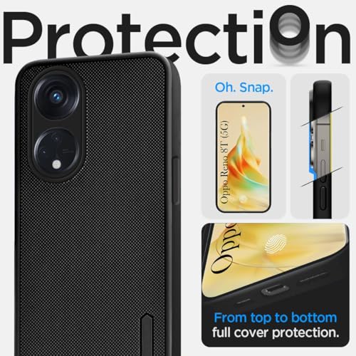 Image of Jkobi Back Cover Case for Oppo Reno 8T 5G (Textured Grip Design | Camera Protetion | Soft Touch and Feel | Slim and Light Weight | Black)
