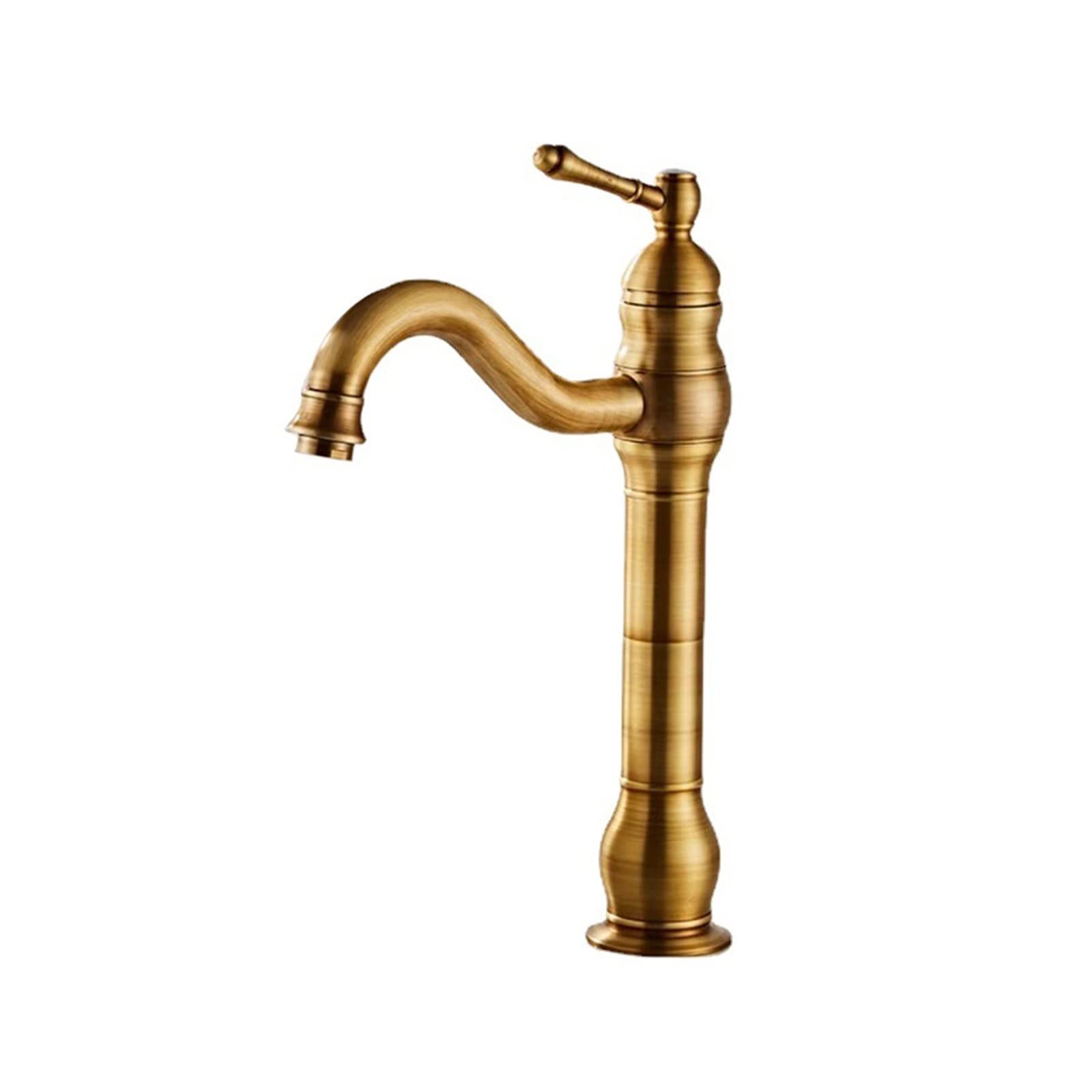 Amazon | アンティーク真鍮洗面器の蛇口 360 回転シングルハンドル