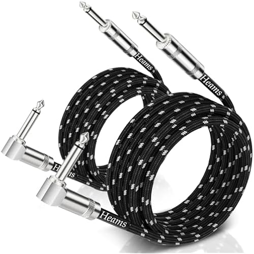 2 Pack Premium 10 FT Guitar Cable, Noise Free, 3 Times Durability