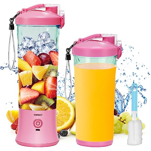 【Protezione senza BPA e sicurezza】 Abbiamo selezionato rigorosamente le materie prime del frullatore personale TOPESCT e scelto materiali senza BPA e PCTG per uso alimentare; Nel frattempo, l'interruttore di sicurezza magnetico integrato farà smettere di funzionare il frullatore quando la parte della tazza e la parte della base non sono assemblate saldamente o correttamente; Inoltre viene fornito con la prevenzione del surriscaldamento e del sovraccarico.