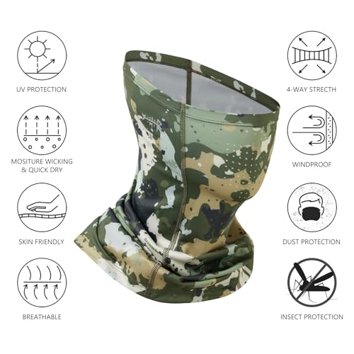 Image of BASSDASH Neck Gaiter Mask UPF 50 Sun Protection for Men & Women, Fishing, Hiking, Outdoor