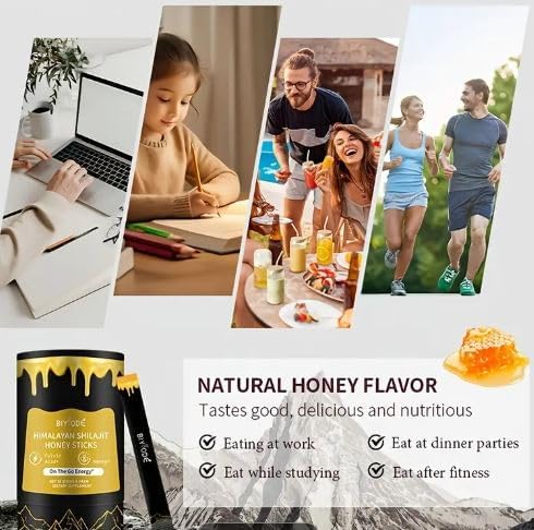 Miniatura 5 de 30 barras de miel de azafrán de Shilajit y Cachemira del Himalaya - 75%+ ácido fúlvico  Más de 85 minerales esenciales  Impulso de energía,