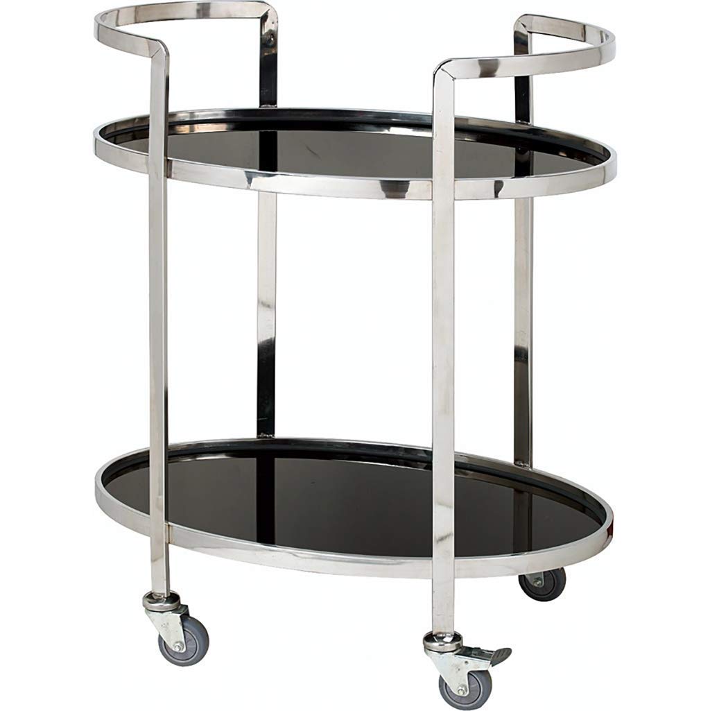 Carrello in Acciaio Inossidabile Multistrato, Carrello in Vetro temperato, Carrello da Cucina, Carrello di Servizio, Carrello per Catering, deposito, Hotel, RI