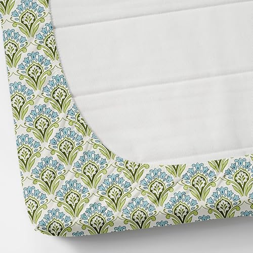 Image of VOMZER Queen Size (60x78) 300 TC Soft Cotton Feel Microfiber All Around Elastic Fitted Queen Bedsheet with 2 Pillow Covers |Aqua Mint