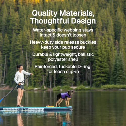 Image of Ruffwear, Float Coat Dog Life Jacket, Premium Buoyancy Swim Vest with Lift Handle, Secure Fit & Reflective Trim, Adjustable Flotation for Swimming, Boating, & Outdoor Adventures, Deep Blue, X-Large