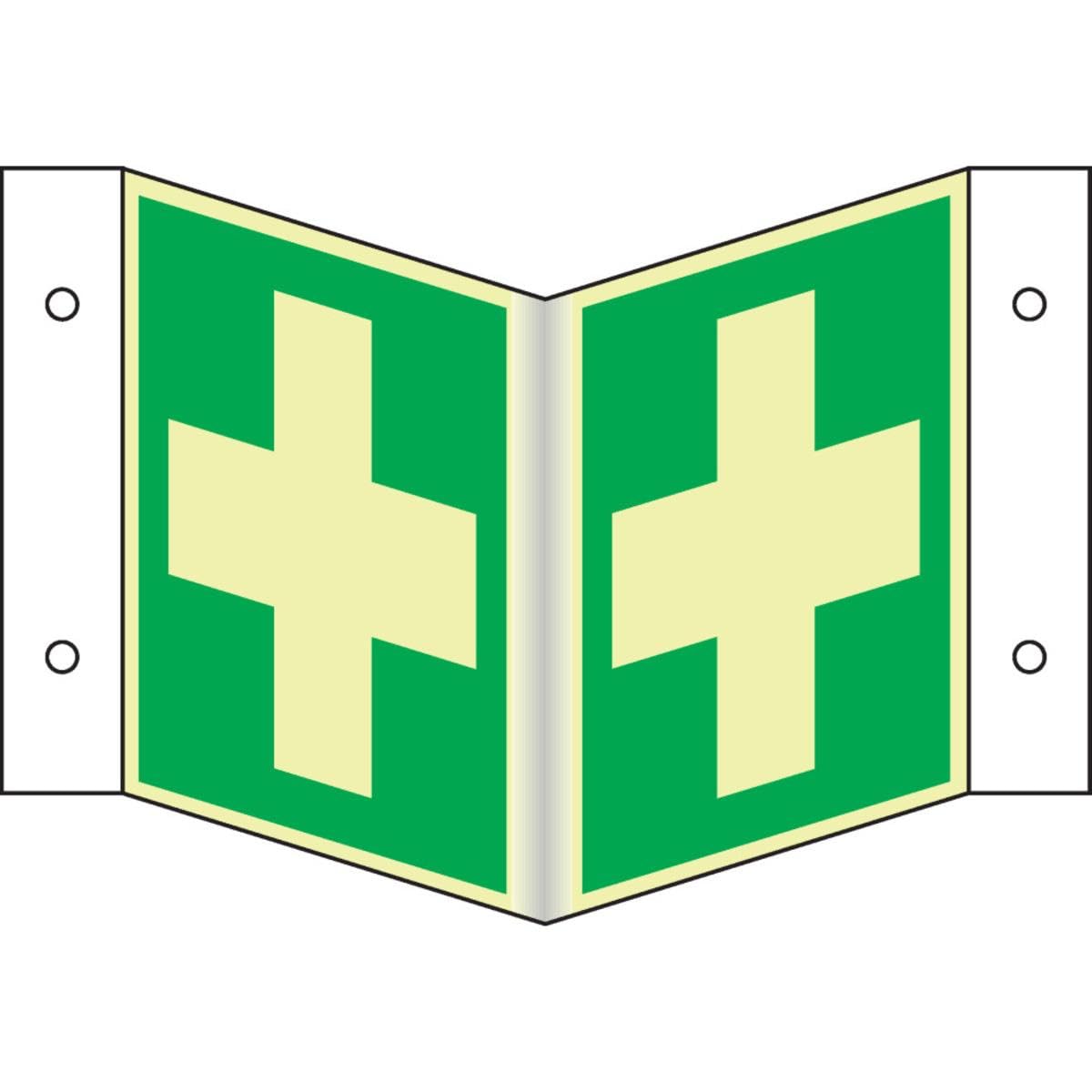 power langnachleuchtend Rettungs-Nasenschild Erste Hilfe, ASR/ISO, Kunststoff, 200x200mm
