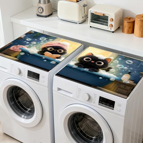 Housse de protection lave-linge 67x67cm tapis antidérapant sèche-linge lot de 2
