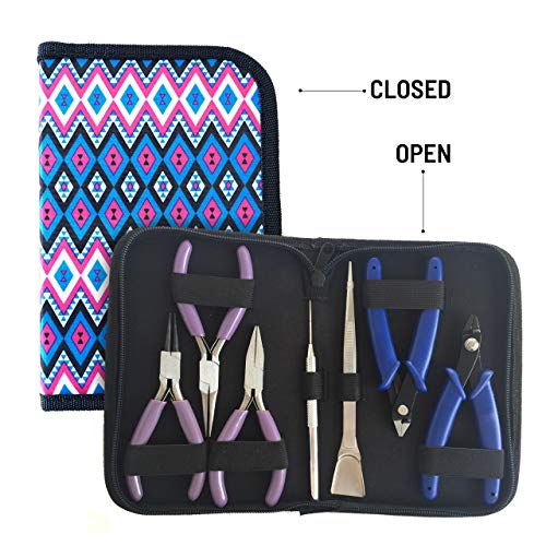 Flying K Jewelry Tools, Jewelry Pliers. Including a Crimper, Organized Zipped Case