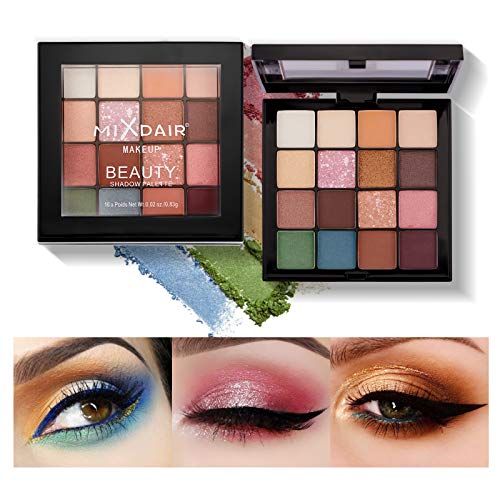 ONLYOILY Lidschatten-Palette Make-up, 16 Farben Naked Matte Glitter Lidschatten-Palette, Langlebige wasserdichte Make-up-Palette, Lidschatten-Paletten für Damen-Augen-Make-up (B) Cover
