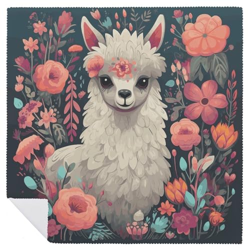 Servilletas de Tela con Estampado de Llama y Flores 18x18 Pulgadas miniatura 6