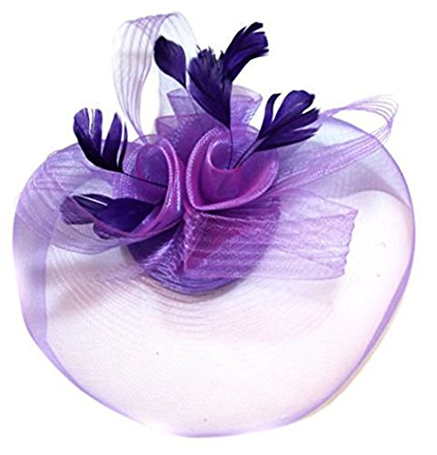 Chapeau bibi voile violet haute coiffure accessoire de tête de mariage premium