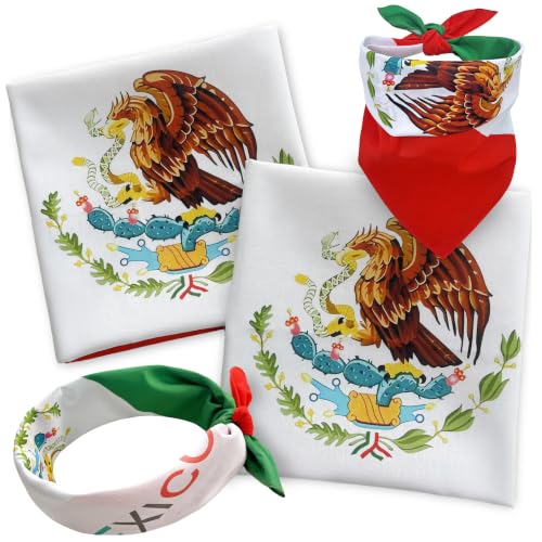 LoveVC 2 Pack Mexico Flag Bandana Mexican Bandanas Head Scarf