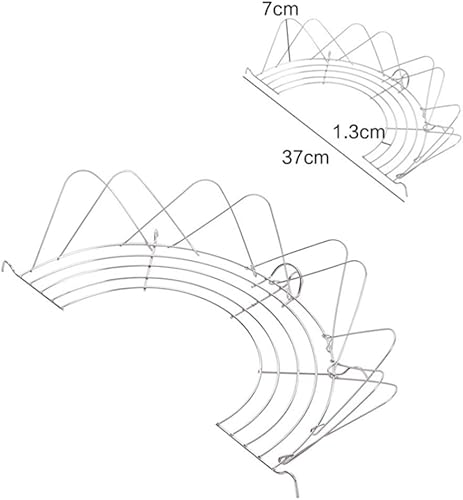 Miniatura 6 de Hemoton 2 unids Tempura Rack Semicircular Cocina Wok Fry Pan Pot Para Fry Pan Escurridor Rack Para Tempura Fried Chicken (13.4 in Plata)