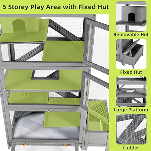 Okcomuy L270GY Hamster Cage 55 Inch H 6-Tier Large Critter Nation Cage For Chinchilla Ferret Rat Squirrel Lizard Chameleon Small Animal W/Removable Tray And Wide Ramp thumb #2